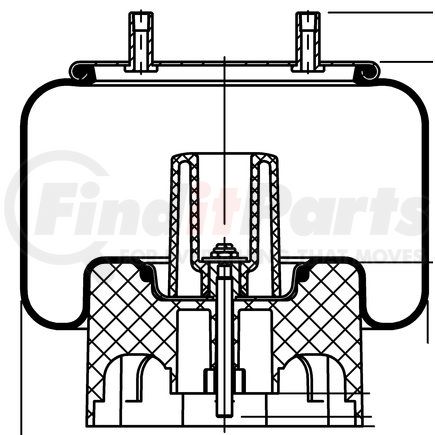 64638 by CONTITECH - Suspension Air Spring - 11 in. Design Height, 13.7 in. Max Diameter, 20.5 in. Max Height