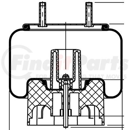 64636 by CONTITECH - Air Spring - Rolling Lobe, Plastic Piston, 11 in. Design Height, 13.7 in. Max Diameter