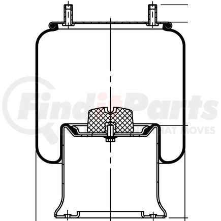 64637 by CONTITECH - Air Spring - 11 10.5-24 S 712, 18 in. Design Height, 13.7 in. Max Diameter, 30.8 in. Max Height