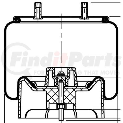 64421 by CONTITECH - Rolling Lobe Air Spring - 10 in. Design Height, 14.1 in. Max Diameter, 19.1 in. Max Height