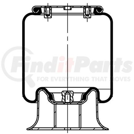 68120 by CONTITECH - Air Spring - 10 in. Design Height, 3300 lb Load at 100 PSI, 8.5 in. Max Diameter (AS5405)