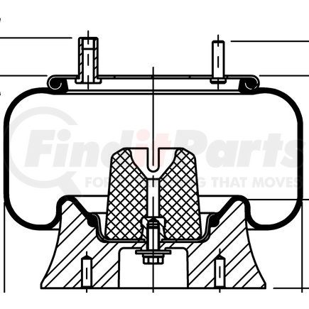 77203 by CONTITECH - Rolling Lobe Air Spring - 9 in. Design Height, 12.6 in. Max Diameter, 7200 lb Load at 100 PSI