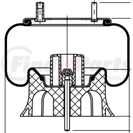 64460 by CONTITECH - Single Air Spring - 9 10-12 P 495, 7100 lb at 100 PSI, 12.6 in. Max Diameter (AS9365)