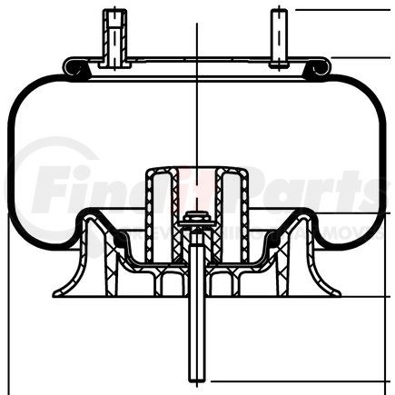 68151 by CONTITECH - Trailer Air Spring - Rolling Lobe, 9 10-13.5 P 874, 8.5 in. Design Height, 12.6 in. Max Diameter