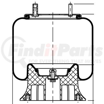 64294 by CONTITECH - Air Spring - 9 10-16 P 333, 13.5 in. Design Height, 7000 lb Load at 100 PSI (AS9083)