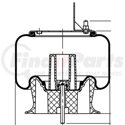 66978 by CONTITECH - Air Spring - 9 10-18.5 P 935 (BK), with Bracket (Automann 566.CT66978)