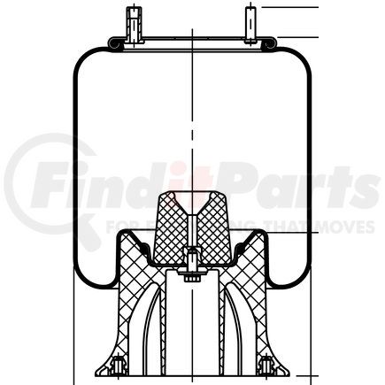 64384 by CONTITECH - Air Spring - 18 in. Design Height, 12.6 in. Max Diameter, 28.5 in. Max Height