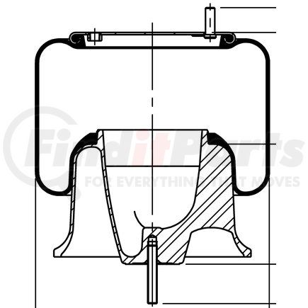 68207 by CONTITECH - Suspension Air Spring - 9 10S-16 A 999, 12.5 in. Design Height, 12.6 in. Max Diameter