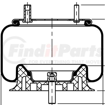 64627 by CONTITECH - Air Spring - 8 in. Design Height, 6400 lb Load at 100 PSI, 11.4 in. Max Diameter (AS9421)