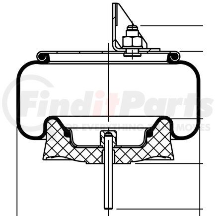 69656 by CONTITECH - Suspension Air Spring Kit - 9 9-9 P 860 (BK) Kenworth K-303-18 (Airglide 200)