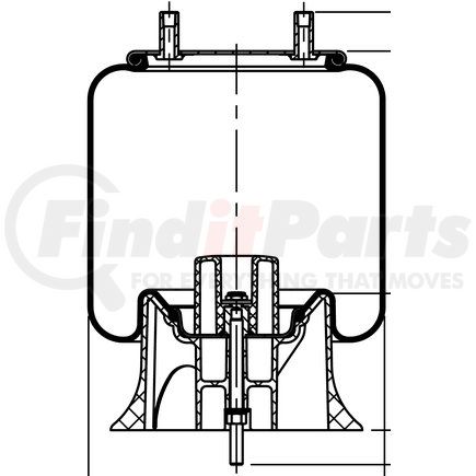 64696 by CONTITECH - Air Spring - 9 9B-20 P 740, 8-9" Ride Height, 6800 Load at 100 PSI, 12.1" Max Diameter (AS9621)