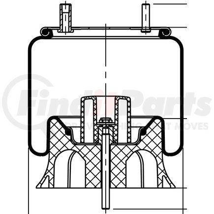 64388 by CONTITECH - ContiTech Air Spring - 9 9K-15 P 424, 12 in. Design Height, 10.8 in. Max Diameter