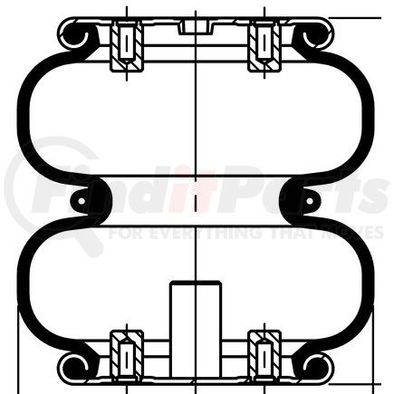 68160 by CONTITECH - Double Convoluted Air Spring - 1.60 in., 5.1612 lbs, 5 in. Design Height (FS 7659) (HT 5079)