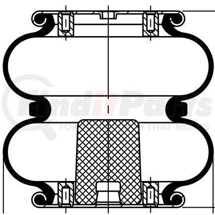 64509 by CONTITECH - Suspension Air Spring - FD 200-19 310, 8 in. Design Height, 9.8 in. Max Diameter (AS6902)