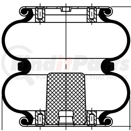 64509 by CONTITECH - Suspension Air Spring - FD 200-19 310, 8 in. Design Height, 9.8 in. Max Diameter (AS6902)