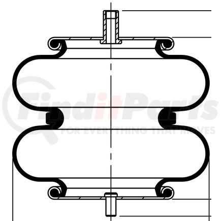 64517 by CONTITECH - Double Convoluted Air Spring for Watson and Chalin Suspension, 6.31" Top Plate Diameter