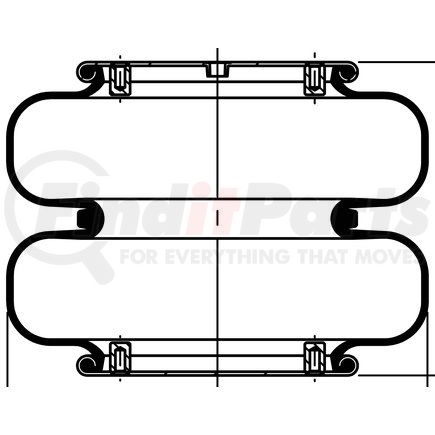 64533 by CONTITECH - Double Convoluted Air Spring - 10 in. Design Height, 13.4 in. Max Diameter, 14.6 in. Max Height