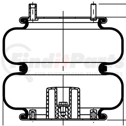 64599 by CONTITECH - Air Spring - FD 331-26 541, 10 in. Design Height, 5900 Load at 100 PSI (Replaces AS7550)