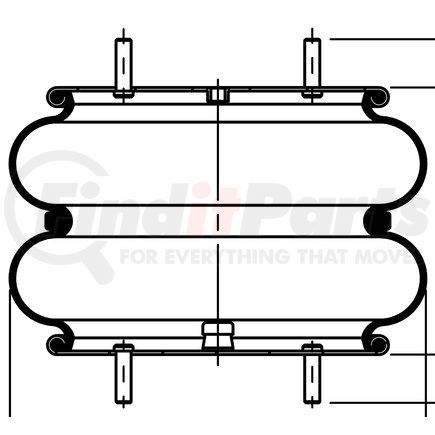 64543 by CONTITECH - Double Convoluted Air Spring - 9.8 in. Design Height, 15.2 in. Max Diameter (FD 530-22 311)