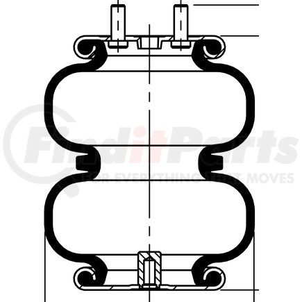 64735 by CONTITECH - Double Convoluted Air Spring - FD 70-15 738, 5 in. Design Height, 6.7 in. Max Diameter (AS6781)