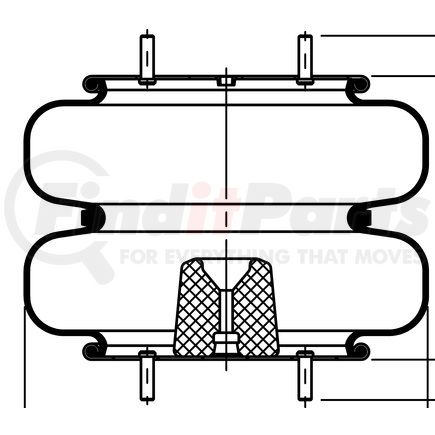 64606 by CONTITECH - Air Suspension Spring - Bellow Style, Double Convoluted