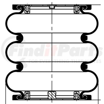 64568 by CONTITECH - Triple Convoluted Air Spring - 12 in. Design Height, 12.8 in. Max Diameter, 18.9 in. Max Height