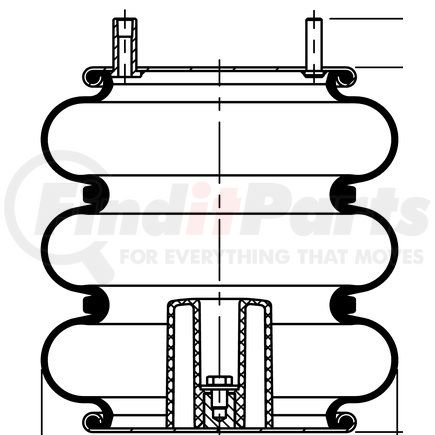 64570 by CONTITECH - Air Spring - Triple Convoluted (3B12-335/4520, ABSP3B22R-7996)