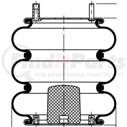 64571 by CONTITECH - Air Spring - Triple Convoluted (3B12-312/4525, AS8033, FT 330-29 525)