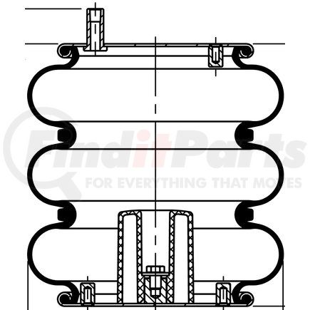 64573 by CONTITECH - Air Spring - 12 in. Design Height, 6800 lb Load at 100 PSI, 12.8 in. Max Diameter