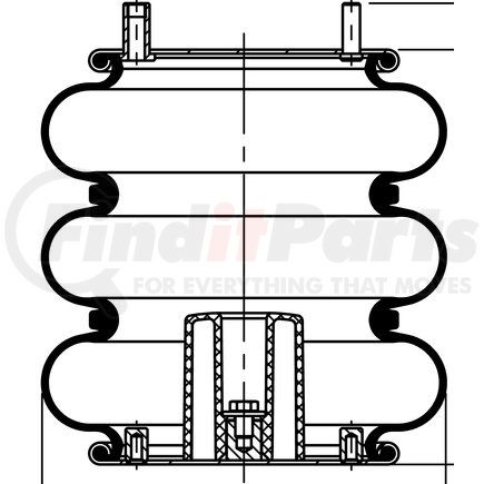 64565 by CONTITECH - Triple Convoluted Air Spring - 12 in. Design Height, 12.8 in. Max Diameter (AS8027)