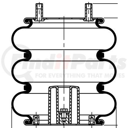 69747 by CONTITECH - Air Spring - 12 in. Design Height, 12.8 in. Max Diameter, 18.9 in. Max Height, 4.5 in. Min Height