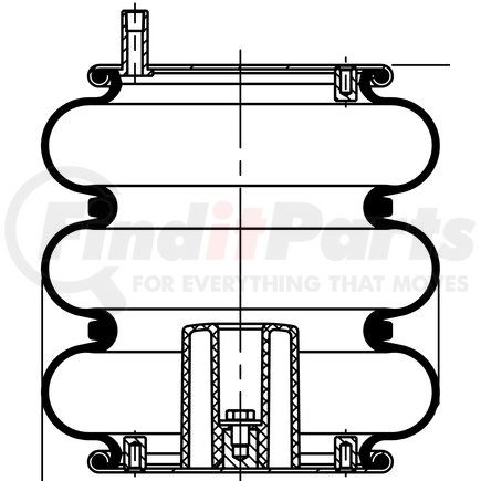 64648 by CONTITECH - Air Spring - ContiTech 64648, Triple Convoluted