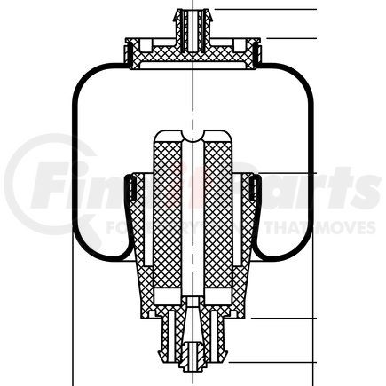 75313 by CONTITECH - Cab Air Spring - 6.25 in. Design Height, 1130 lbs Load at 100 PSI, 6.0 in. Max Diameter