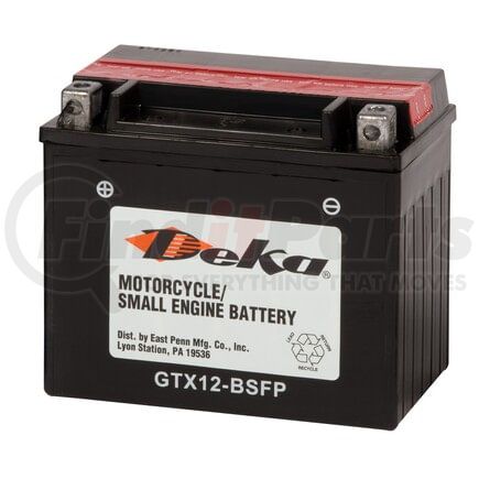 Deka Battery Terminals YTX12-BSFP Vehicle Battery 12 Volt Standard AGM Power Sports Battery