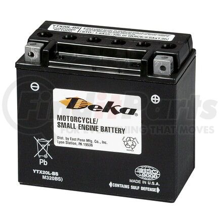 Deka Battery Terminals YTX20L-BSFP Vehicle Battery 12 Volt Standard AGM Power Sports Battery