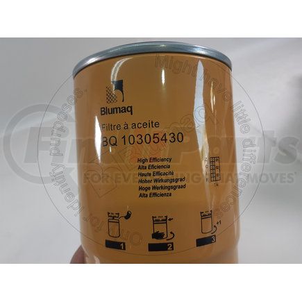 VO12000200 by BLUMAQ - Engine Oil Filter - Spin-On, Full Flow, 260 mm. L x 118 mm. OD, 1 1/2-12 Thread