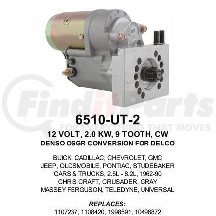 6510-UT-2 by ROMAINE ELECTRIC - Starter Motor - 12V, 2.0 Kw, Clockwise, 9-Tooth