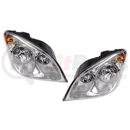 TR030-FRHL-L by TORQUE PARTS - Headlight - Driver Side, Front, Projector Style, with Chrome Housing and Halogen Bulbs, Sealed, DOT and SAE Approved, for 2008-2017 Freightliner Cascadia Trucks