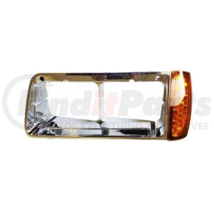 TR039-FRLB-L by TORQUE PARTS - Headlight Bezel - Driver Side, with LED Turn Signal Light, for 1989-2002 Freightliner FLD Trucks