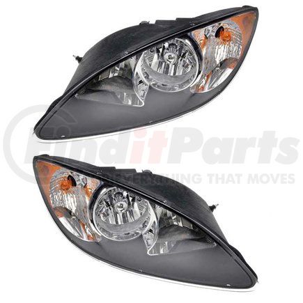 TR041-INHL-R by TORQUE PARTS - Headlight - Passenger Side, Chrome Housing, Clear Lens, Halogen, DOT and SAE Approved