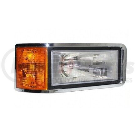 TR046-MHL-R by TORQUE PARTS - Headlight - Passenger Side, Chrome, Clear Lens, with Halogen Bulbs, DOT and SAE Approved
