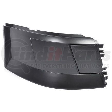 TR058-VLSB-R by TORQUE PARTS - Bumper - Passenger Side, Front, Extension Corner, Black, Plastic, without Fog Light Hole, for 2004-2015 Volvo VNL Trucks