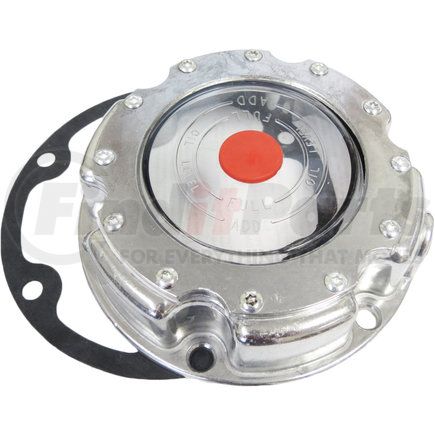 TR3434249 by TORQUE PARTS - Wheel Hub Cap - Aluminum, with Plug and Gasket, 6 Bolts, 5.5 Bolt Circle, 5/16 Bolt Size, 1-11/16 Inside Depth, 1-13/16 Overall Depth, 4-7/16 ID, 6-3/16 OD