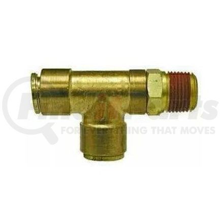 TR38SRT14 by TORQUE PARTS - 3/8 OD Tube x 1/4 OD Tube x 1/4 NPT Male Run Tee Swivel, Push to Connect, Brass Fitting