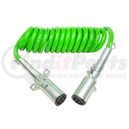 TR831160 by TORQUE PARTS - ABS Electric Coil - 7-Way, 15 ft., Green, Heavy-Duty Plugs with Spring Guards