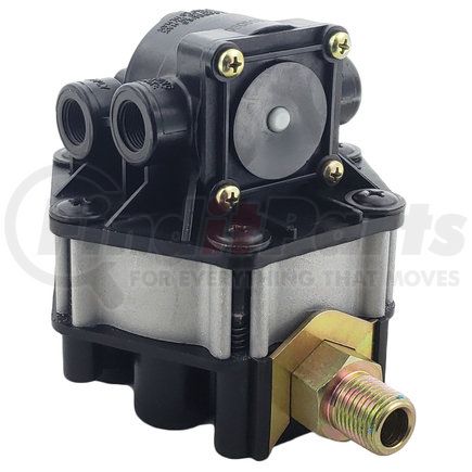 TRKN28601 by TORQUE PARTS - FF-2 Full Function Air Brake Trailer Valve - Nipple Mount, 1/2" Reservoir Port, (4) 3/8" Delivery Ports, 1/4" Control Port, 3/8" Supply Port