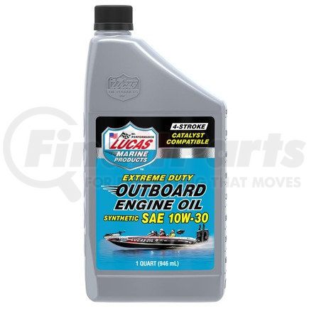 10662 by LUCAS OIL - Outboard Engine Oil - Synthetic, SAE 10W-40,1 Quart, Catalyst Compatible, for 4-Stroke Applications