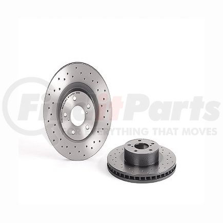 09.5674.2X by BREMBO - Premium UV Coated Front Xtra Cross Drilled Brake Rotor