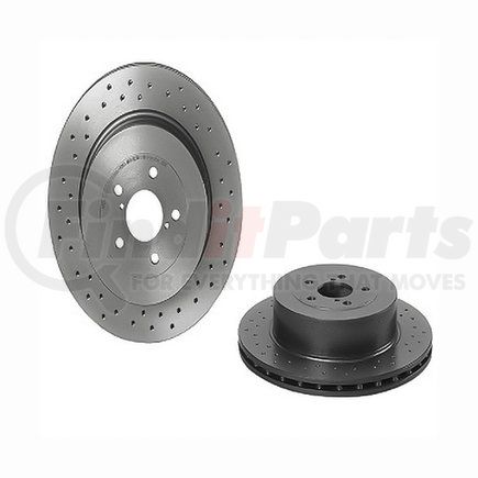 09.7813.1X by BREMBO - Premium UV Coated Rear Xtra Cross Drilled Brake Rotor
