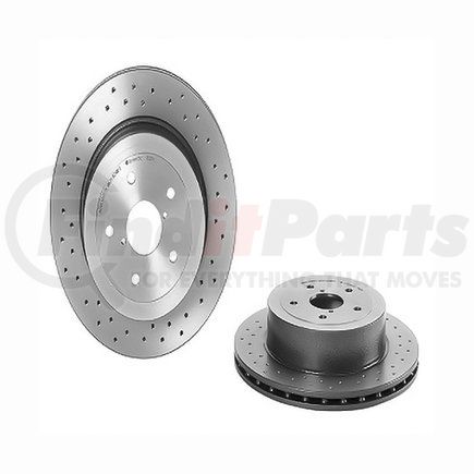 09.7813.2X by BREMBO - Premium UV Coated Rear Xtra Cross Drilled Brake Rotor